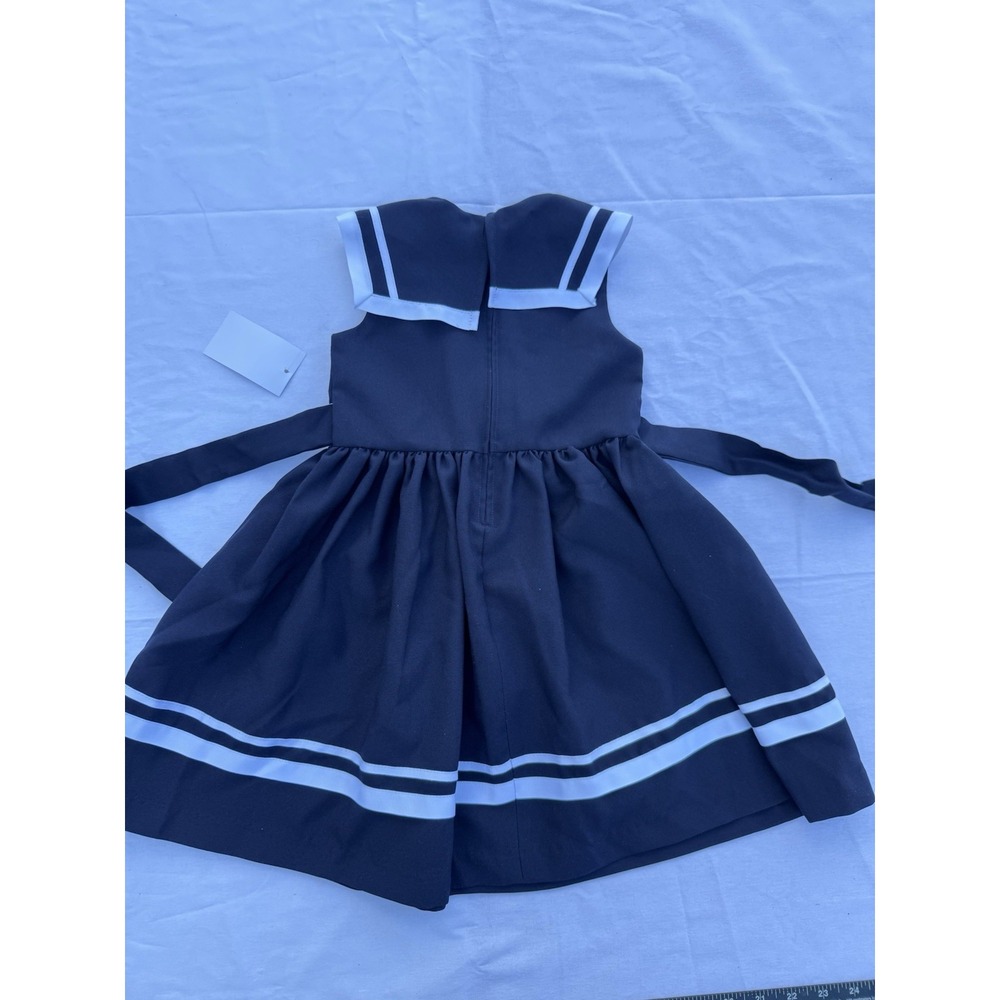New Bonnie Jean Girls Nautical Sailor Navy Blue Party Dress Toddler 3T - Picture 15 of 15